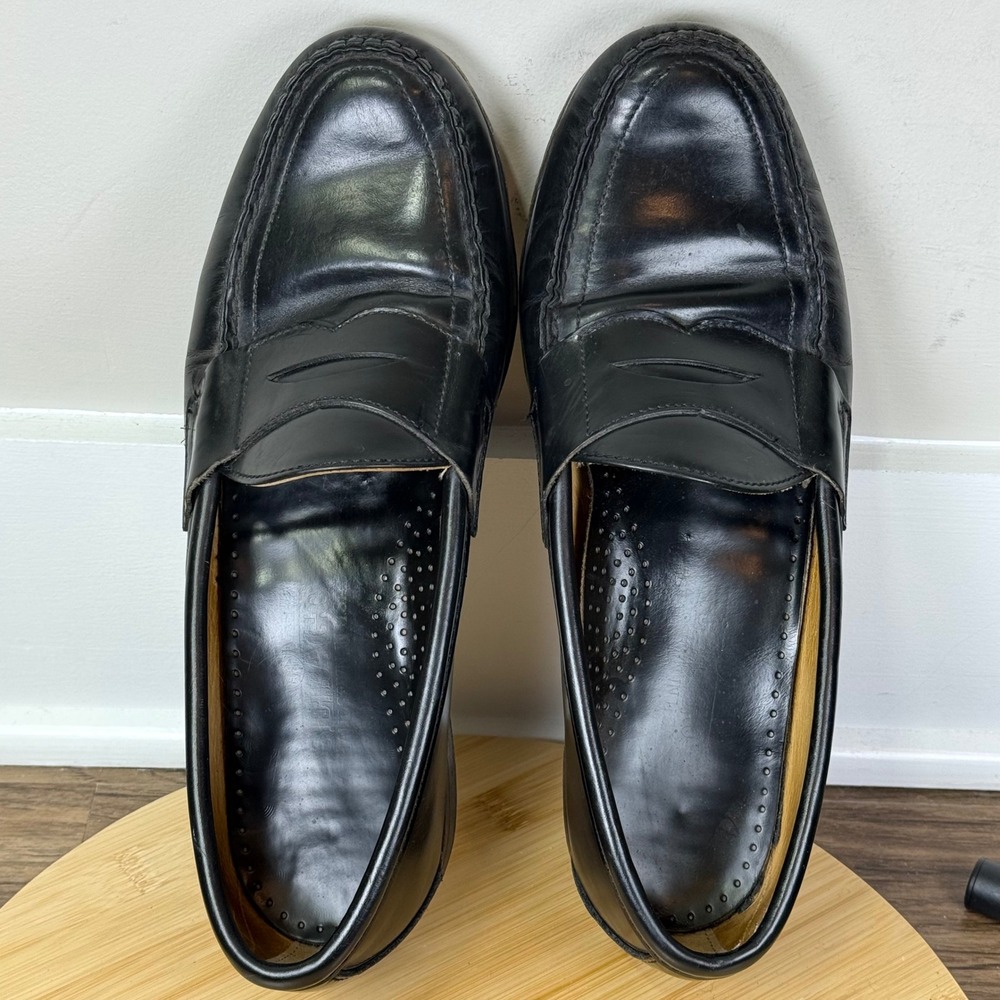 Sebago Hand Sewn Penny Loafers Men's 10.5 D Black Leather Classic Slip On 99430W - Picture 6 of 9